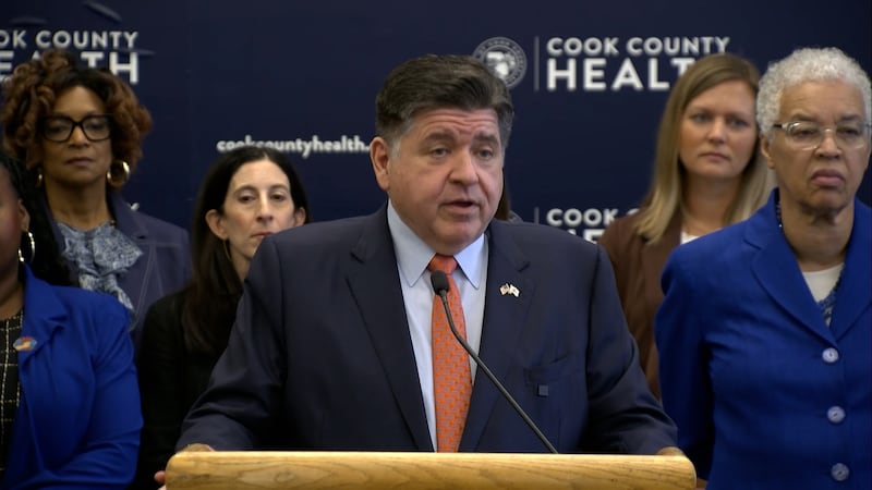 Gov. JB Pritzker spoke with reporters in Chicago on Oct. 16, 2026.
